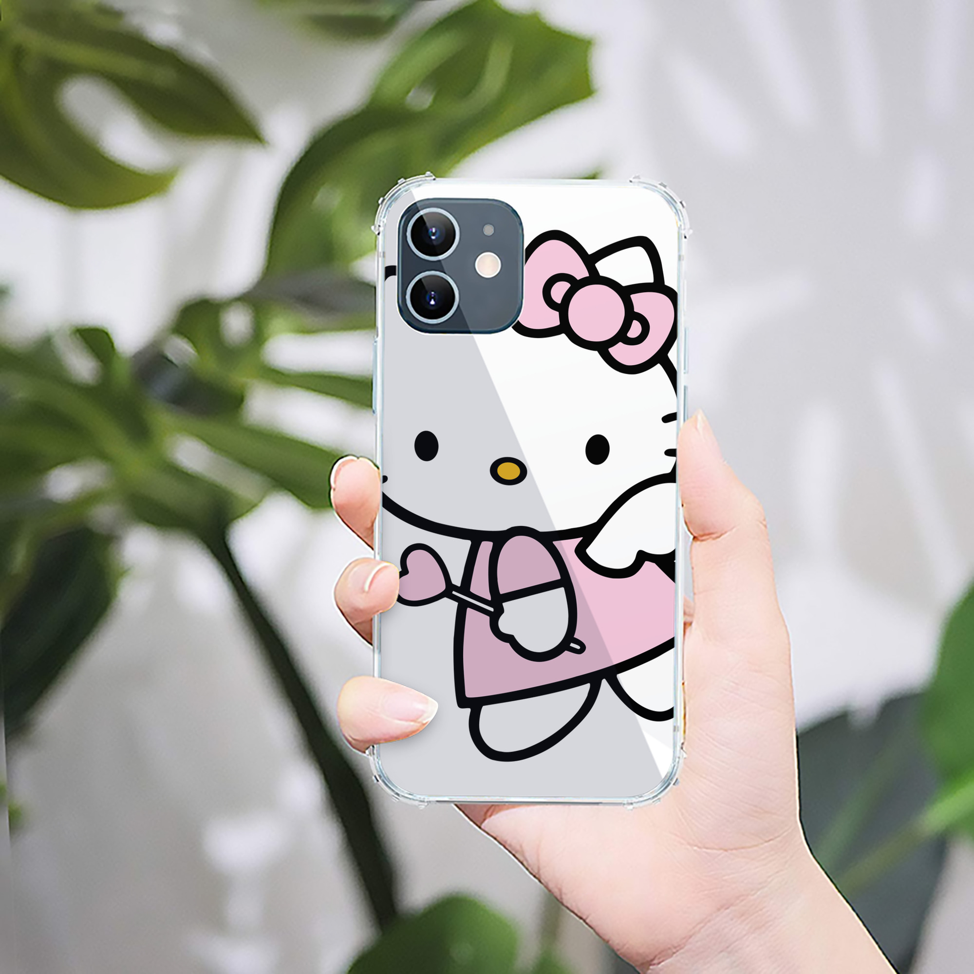 （画像用） Hello Kitty ハローキティ 【iPhone 12シリーズ対応】透明スマホケース（クリアソフトケース）